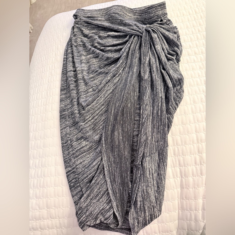 Gold Ray Black and Gray Draped Pencil Skirt Size Small
